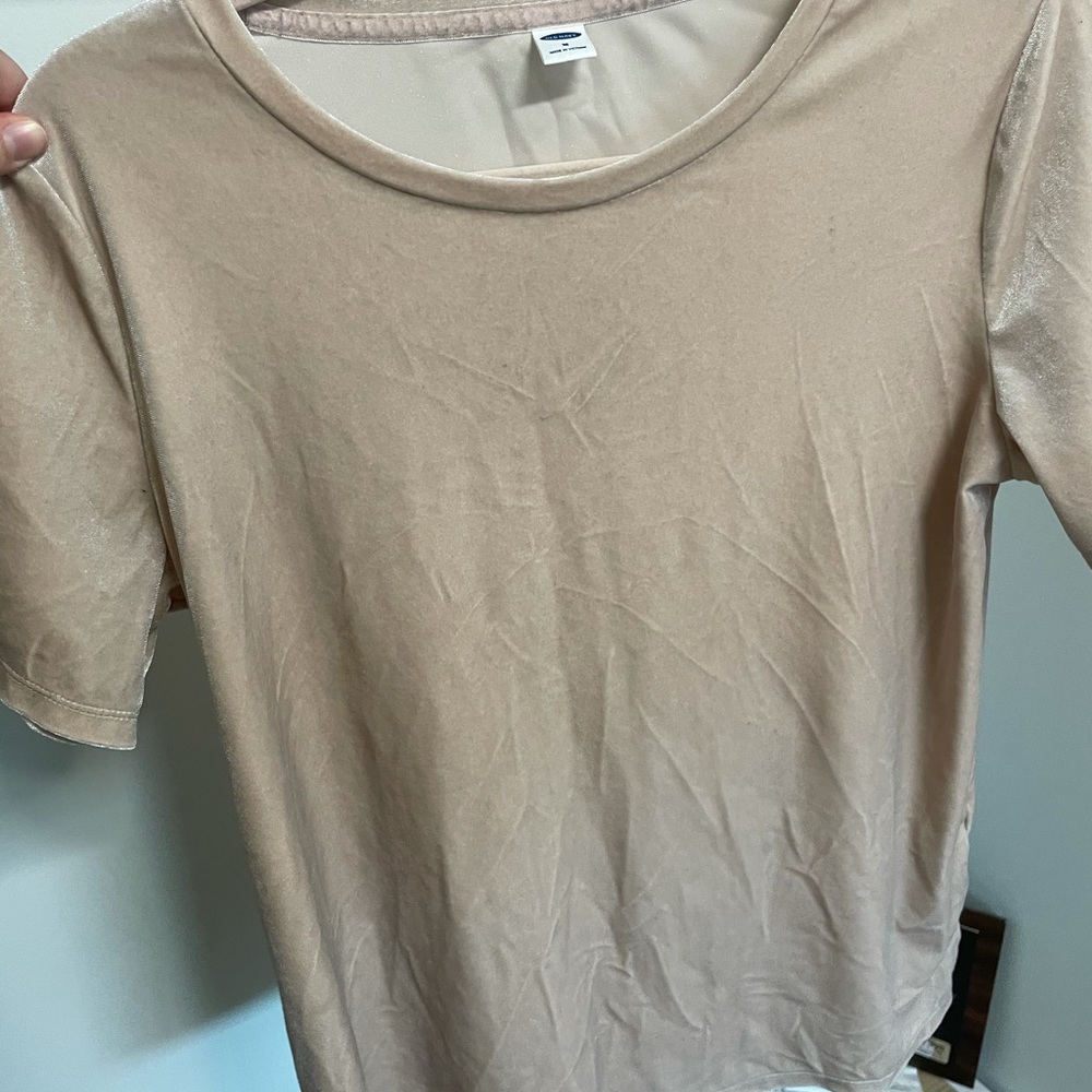 Faux velvet t shirt